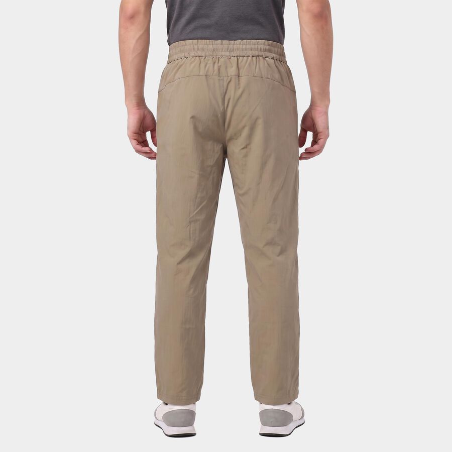 Men's Beige Straight Fit Cargo Track Pants, गहरा पीला, large