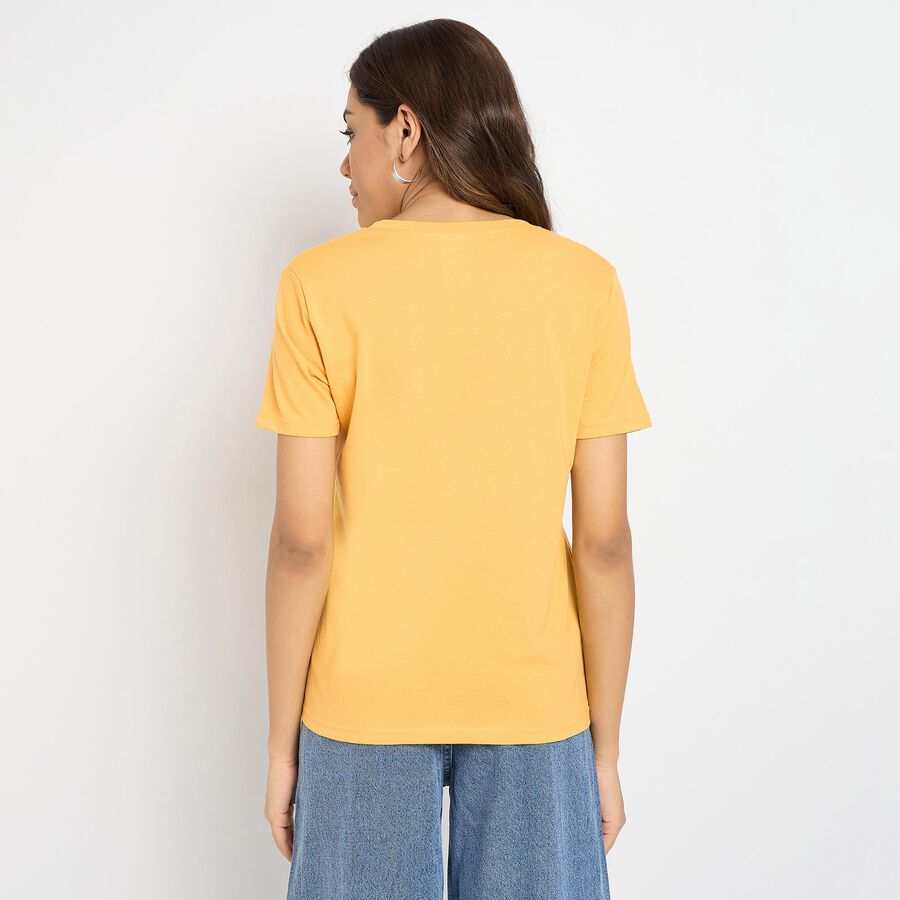 Ladies' Round Neck T-Shirt , मस्टर्ड, large image number null