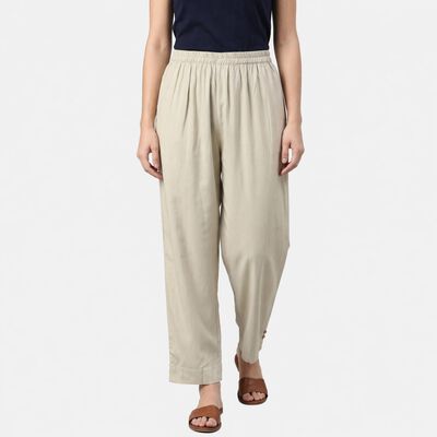 Women's Beige Regular Fit Palazzos