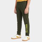 Boys' Olive Green Straight Fit Graphic Printed Pyjama, ओलिव, small