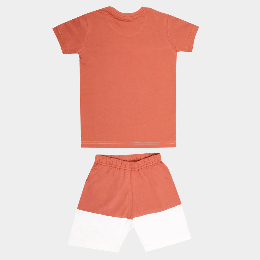 Boys Cut & Sew Baba Suit, Brown, large image number null