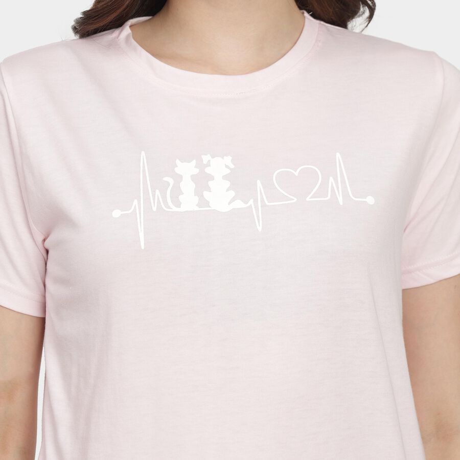 Ladies' Round Neck T-Shirt, Pink, large image number null