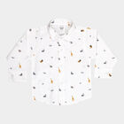 Infants Cotton Printed Casual Shirt, White, small image number null