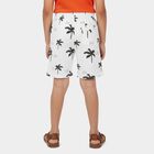 Boys' Off White Cotton Blend Regular Fit Bermuda Shorts, Off White, small