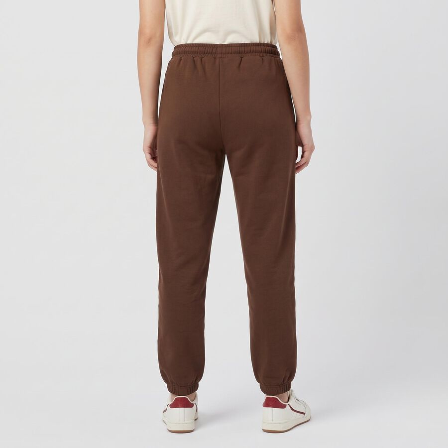 Women Brown Jogger Fit Solid Track Pants, Brown, large