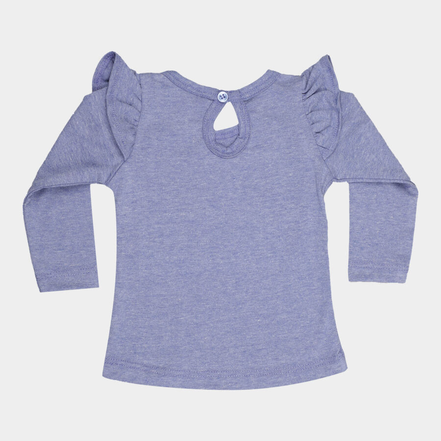 Infants Cotton T-Shirt, Melange Blue, large image number null