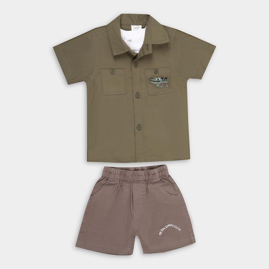 Infants' 100% Cotton Baba Suit , Olive, large image number null