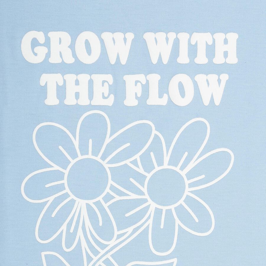 Girls' Light Blue Crew Neck Short Sleeve T-Shirt, Light Blue, large image number null