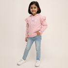Girls Light Pink Hooded Casual Sweatshirt, Light Pink, small image number null