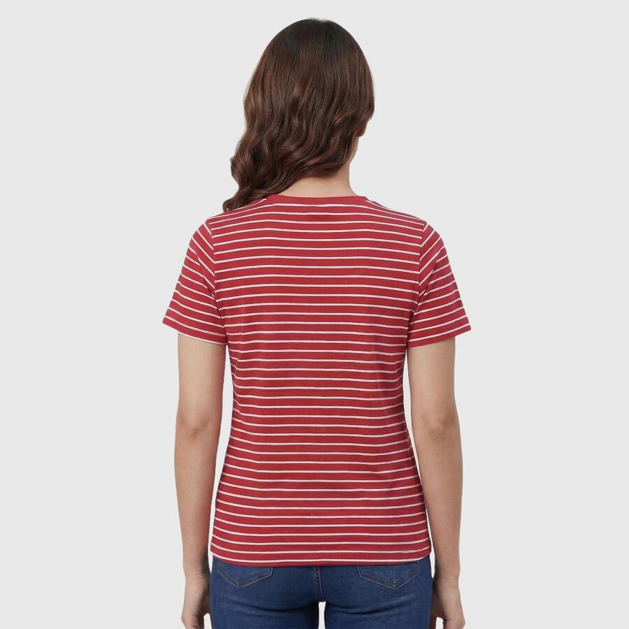 Women's Fuchsia Round Neck Casual Graphic T-Shirt, Fuchsia, large