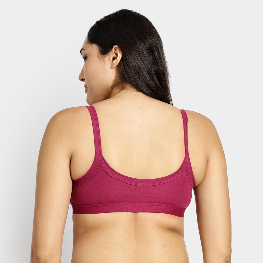 Ladies' Cotton Bra, Wine, large image number null