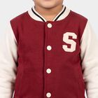 Boys' Red Round Neck Varsity Appliqu&eacute; Baba Suit, Red, small
