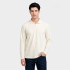 Men's White Crew Neck T-Shirt, Off White, small