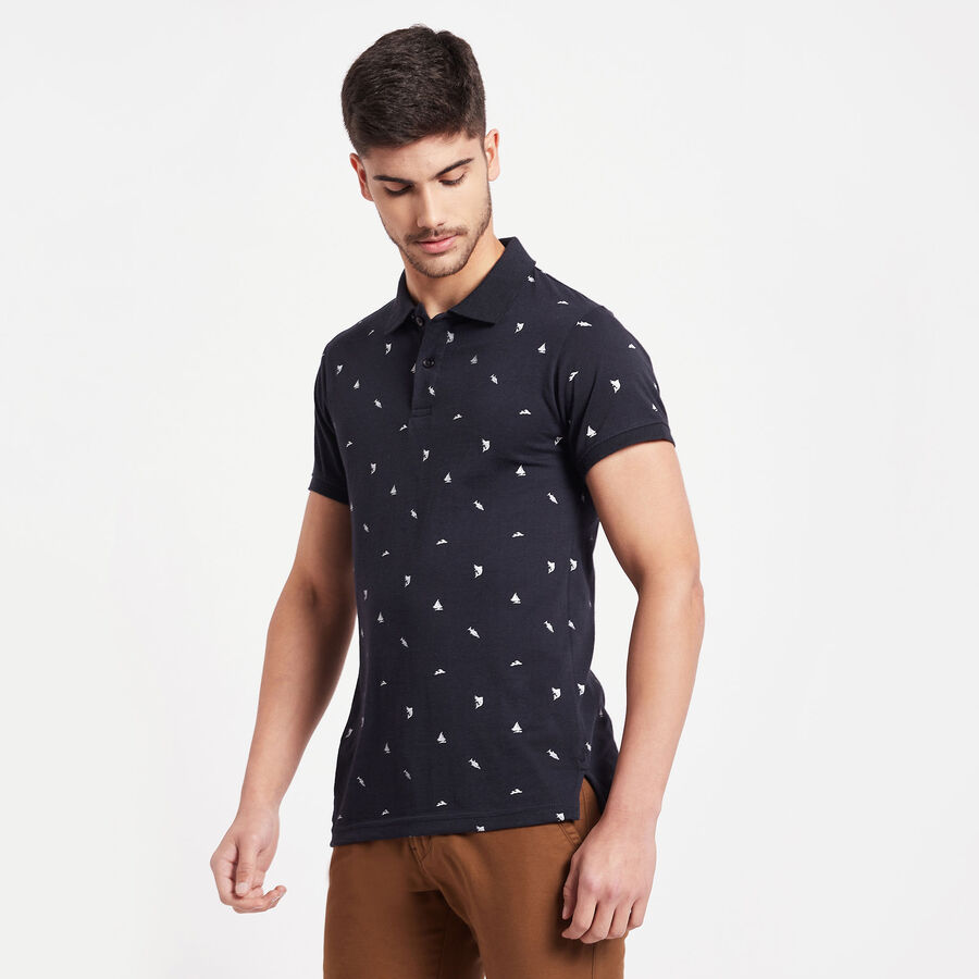 All Over Print Polo Shirt, Navy Blue, large image number null