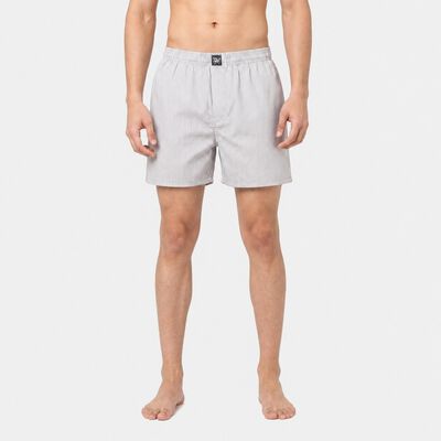 Men's Grey Relaxed Fit Striped Boxers