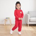 Girls Fuchsia Round Neck Lounge Hipster Set, रानी (फ्यूशिया), small