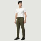 Men's Olive Green Regular Fit Side-Striped Track Pants, ओलिव, small