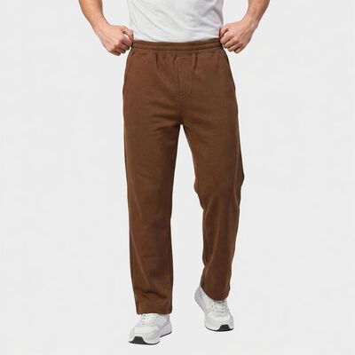 Men's Khaki Straight Fit Solid Track Pants
