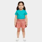 Girls' Peach Pleated Butterfly Shorts, Peach, small