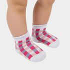 Infants Peach and White Regular Fit Patterned Pack of 2 Socks, Peach, small image number null