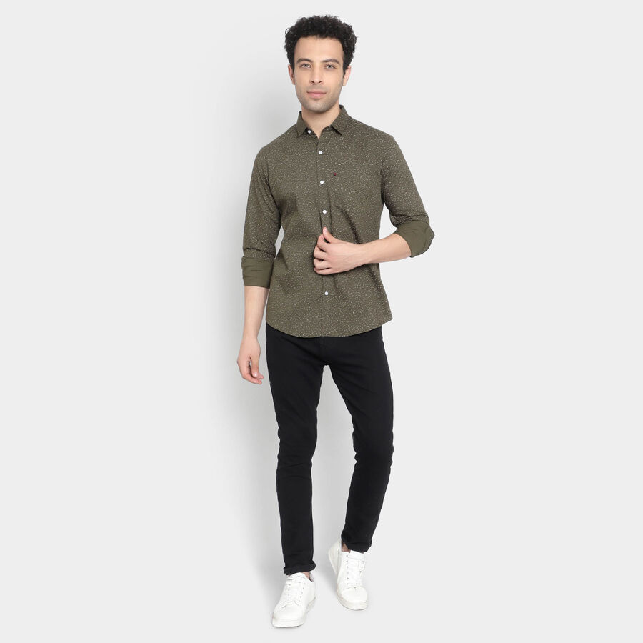 Cotton Casual Shirt, Olive, large image number null