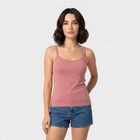 Women's Pink Scoop Neck Camisole Slip, गुलाबी, small