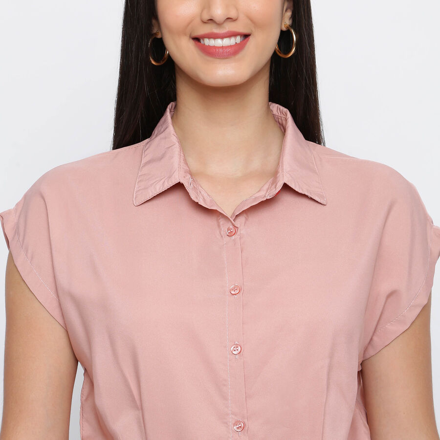 Solid 3/4th Sleeves Shirt, Pink, large image number null