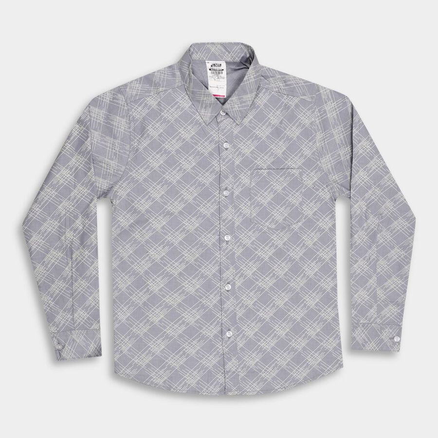 Boys' 100% Cotton Casual Shirt, Light Blue, large image number null