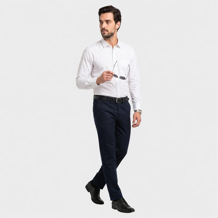 Men's White Regular Collar Regular Fit Formal Shirt, सफ़ेद, large