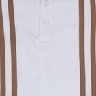 Infants' White Cotton Polo Neck Striped Baba Suit, सफ़ेद, small