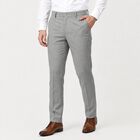 Men's Grey Slim Fit Flat-Front Formal Trousers, Light Grey, small