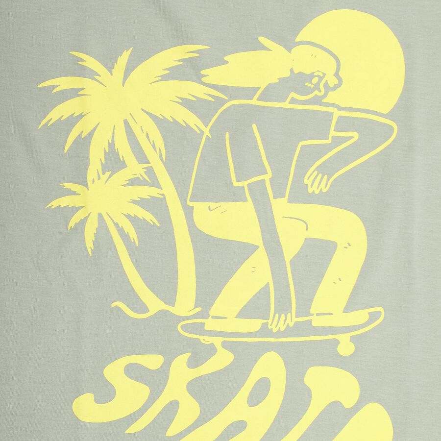 Boys' Light Sage Green Round Neck Half Sleeve T-Shirt, Light Green, large