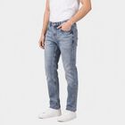 Men's Light Blue Slim Fit Washed Jeans, Light Blue, small