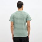 Men's Light Sage Green Round Neck Striped T-Shirt, Light Green, small image number null