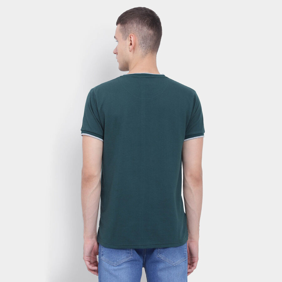 सॉलिड हेनले टीशर्ट, गहरा हरा, large image number null