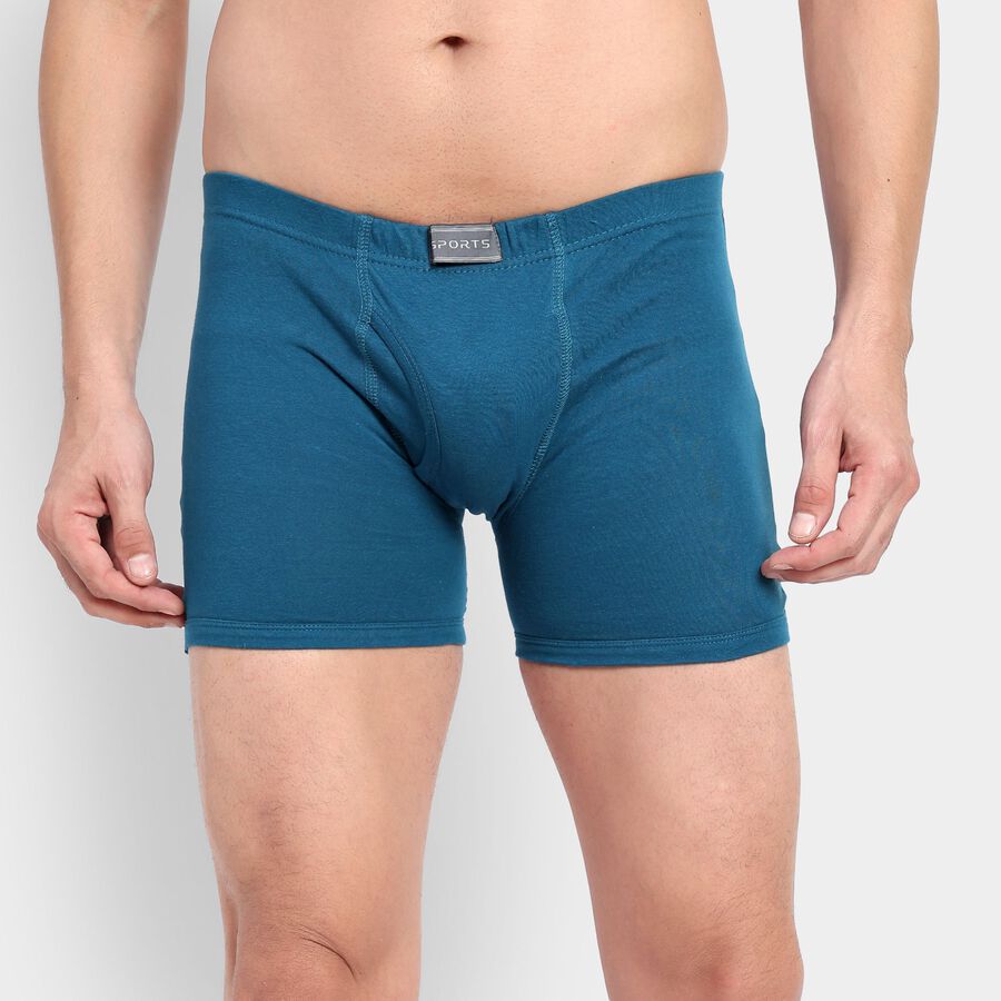 Men's 100% Cotton Trunks, Teal Blue, large image number null