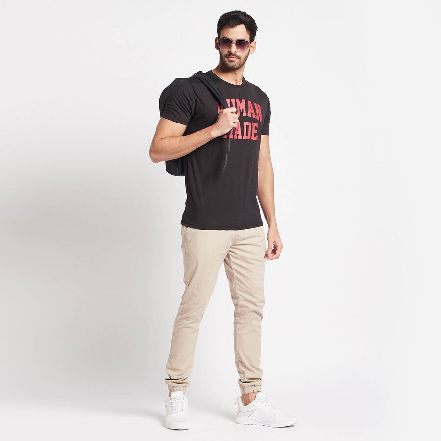 Round Neck T-Shirt, Black, large image number null