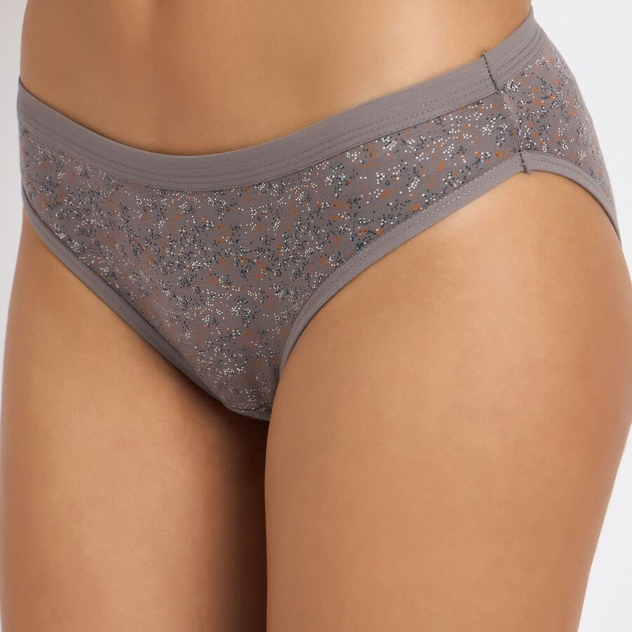 Ladies' 100% Cotton Panty, गहरा ग्रे, large