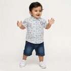 Boys Light Blue Cotton Half Sleeve Classic Casual Shirt, Light Blue, small image number null