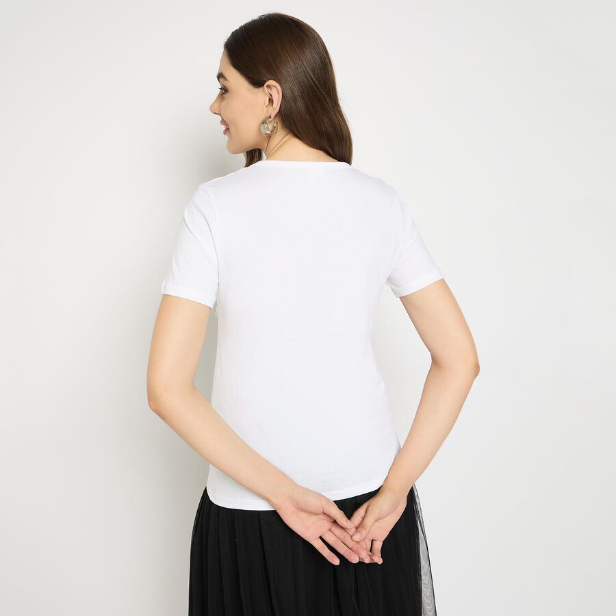 Ladies' Cotton Top, सफ़ेद, large image number null