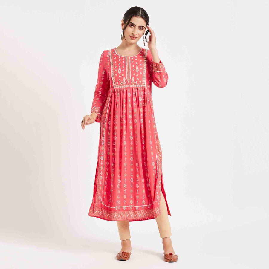 Embroidered Kurta, Coral, large image number null