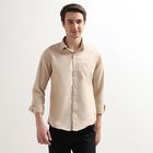 Men's Regular Collar Casual Shirt, Beige, small image number null
