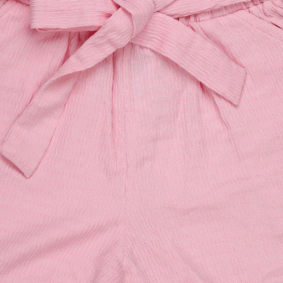 Girls' Pink Vibrant Regular Fit Shorts, गुलाबी, large