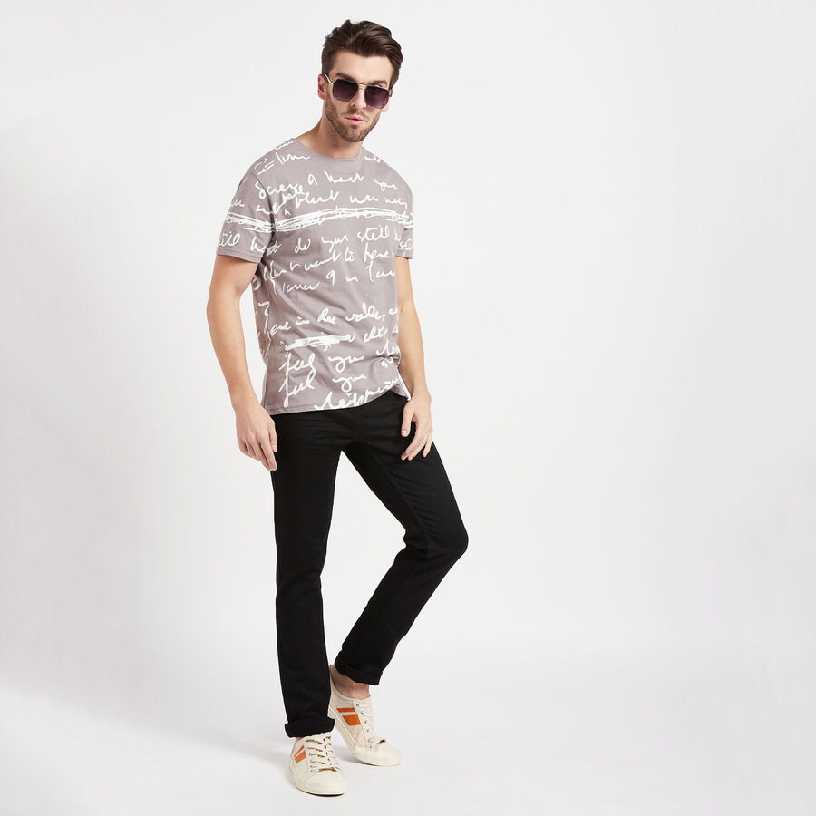 All Over Print Round Neck T-Shirt, Dark Grey, large image number null