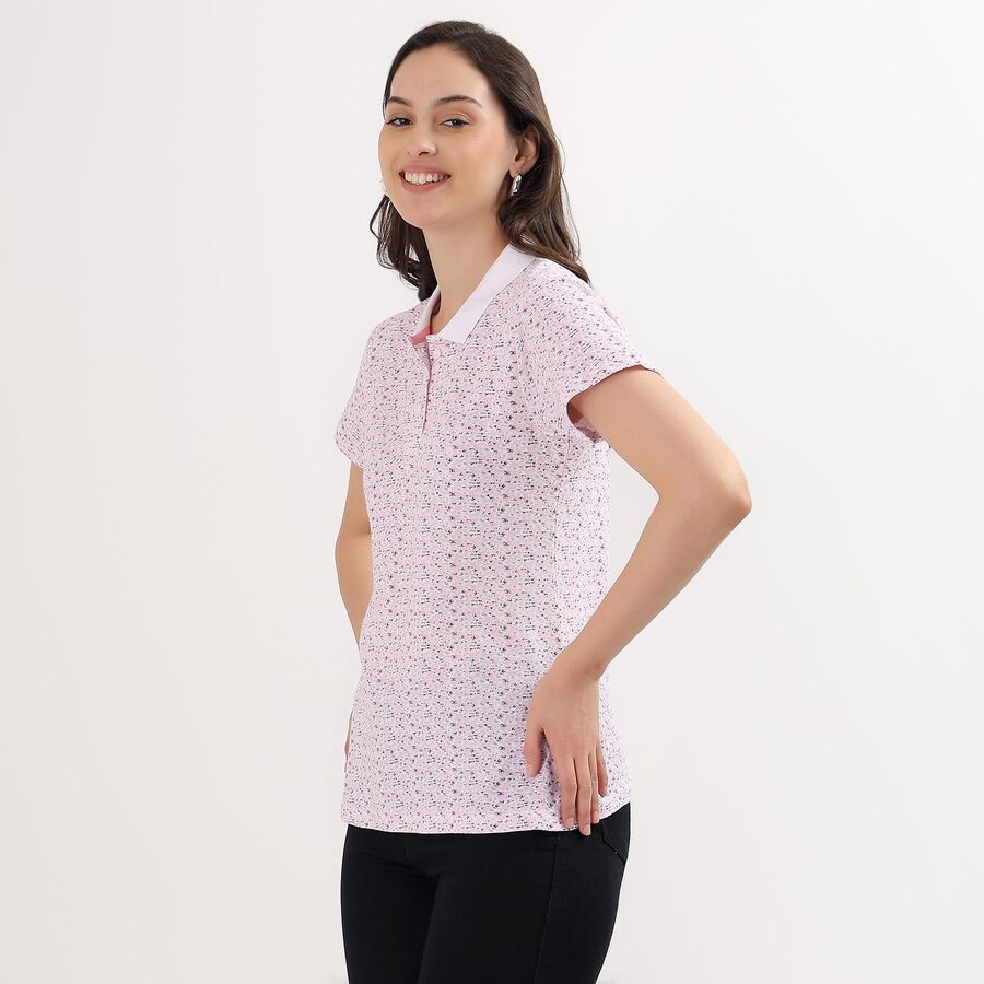 Ladies' 100% Cotton Polo T-Shirt, White, large