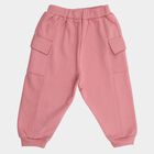 Infants Soft Pink Elastic Waist Cargo Pyjama, Light Pink, small image number null