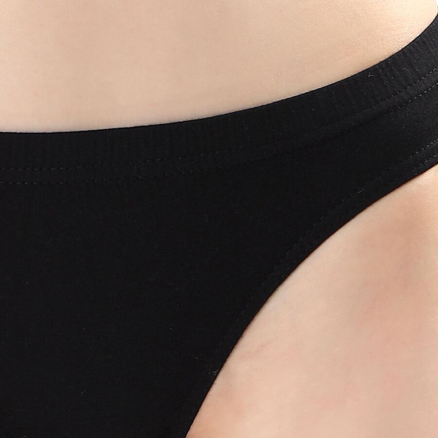 Ladies' 100% Cotton Panty , Black, large image number null