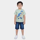 Boys' Half Sleeves T-Shirt, Light Green, small