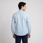Men's Light Blue Cotton Mandarin Collar Shirt, हल्का नीला, small