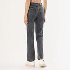 Women's Faded Black Straight Fit Jeans, Dark Grey, small image number null